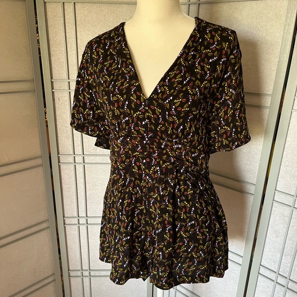 Free People "Meet Virginia" Printed Romper size 10 - Picture 3 of 12